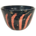 Dale Tiffany - Dale Tiffany PG80167 Carmelo SM, 8" Hand Blown Art Glass Bowl - Our Carmelo Hand Blown Art Glass Bowl is a beautifCarmelo SM 8 Inch Ha Pink/Black *UL Approved: YES Energy Star Qualified: n/a ADA Certified: n/a  *Number of Lights:   *Bulb Included:No *Bulb Type:No *Finish Type:Pink/Black