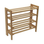 Winsome Clifford 4-Tiers Transitional Solid Wood Shoe Rack in Natural