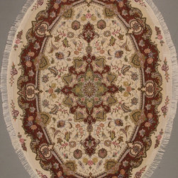 Persian Tabriz rug 4'7 X 6'8 - Area Rugs