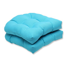 Veranda Turquoise Wicker Seat Cushion, Set of 2