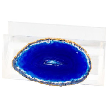 Agate Acrylic Business Card Holder, Blue