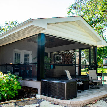 Covered Composite Deck with Custom Screen Room System