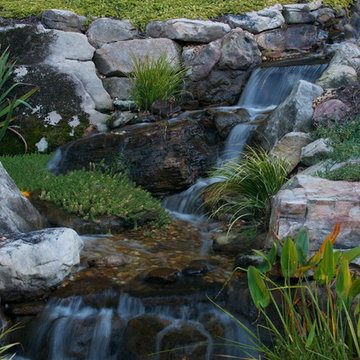 multiple ponds and waterfalls