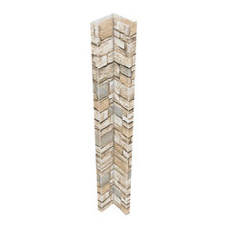 140-CT1-ALPINE DEEP STACKED STONE INSIDE CORNER - 48"H X 3&frac12;" W X 1 &frac12;"D - Wall Panels