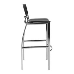 Vera Chrome Bar Stool | Black (Set of 2) - Bar Stools And Counter Stools