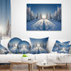 Majestic White Winter Landscape Landscape Printed Throw Pillow, 16"x16"