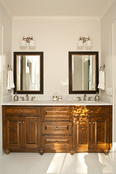 large mirror or two mirrors for bathroom