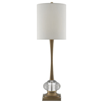 6000-0167 Giovanna Table Lamp, Antique Brass and Clear