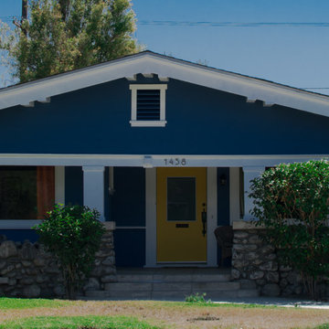 White & Blue-Exterior Residential Home-Los Angeles
