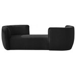 Meridian Furniture - Hilton Boucle Fabric Upholstered Chaise Lounge, Black - Stretch out and get cozy on this Hilton Boucle Fabric Chaise Lounge. This attractive chaise lounge offers an alternative seat and a comfortable spot for napping in your living room or elsewhere. Modish style elements including minimalist lines and solid black boucle fabric help this lounge fit in wherever you choose to use it. Place it in the corner to create an inviting reading nook or add it to the bedroom for posh seating in your personal sanctuary.