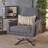 GDF Studio Alice Modern Fabric Swivel Club Chair, Indigo Weave