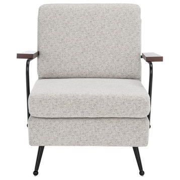 Safavieh Lohan Arm Chair, Light Grey/Gold