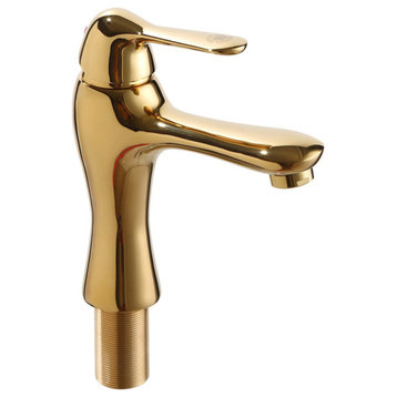 Bathroom Single Hole Faucet Brass Total Height 7" Height, 4" From Spout