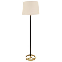 62" Morgan Floor Lamp in Black with Antique Brass by House of Troy M600-BLKAB