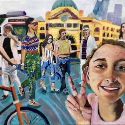 "Photo-bomber at Flinders Street Station" by Alison Pilcher - Paintings
