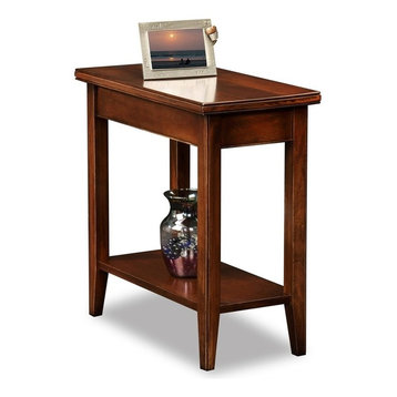 Leick Furniture Laurent Solid Wood Rectangular End Table in Chocolate Cherry