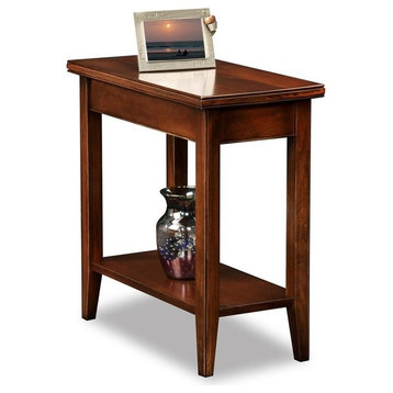 Leick Furniture Laurent Solid Wood Rectangular End Table in Chocolate Cherry