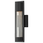 HInkley - Hinkley Mist Medium Wall Mount Lantern, Satin Black - The sleek design of the Mist collection discreetly emphasizes its contemporary heritage. Featuring a prominent interior panel of clear seedy glass captured on both ends and encased in a protective clear acrylic cylinder. Its solid aluminum construction is underscored by bold Satin Black, Bronze or Titanium finish options. Mist is both Dark Sky and ADA compliant.