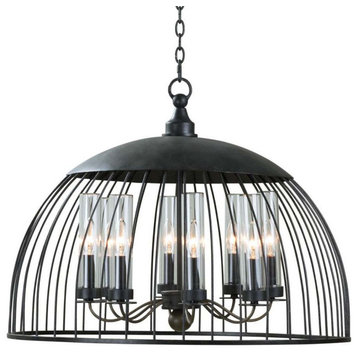Kalco 404751 Ludlow 8 Light 28"W Taper Candle Chandelier - Natural Iron