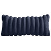 Sorra Home Luxe Faux Fur Navy Throw Pillow 16"Hx26"Wx6"D