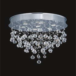 Raindrop Swarovski Crystal Modern Ceiling Mount Chandelier - Flush-mount Ceiling Lighting