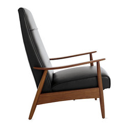 Milo Baughman Recliner 74 in Leather - Recliner Chairs