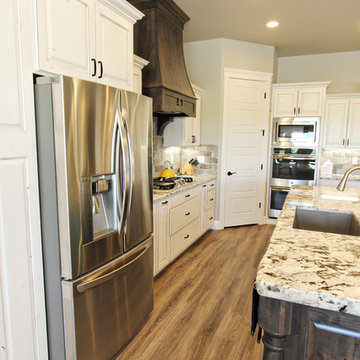White Painted Kitchen with Knotty Alder Accents, Kimberly ID