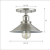 Andante Industrial Semi Flushmount Ceiling Lamp, Brushed Nickel