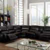 ACME Saul Sectional Sofa (Power Motion/USB Dock) , Black Leather-Aire