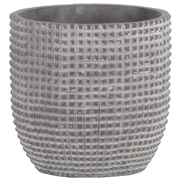 Urban Trends Cement Round Pot With Gray Finish 53824