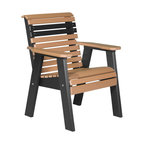 Poly Plain Bench, Cedar & Black, 2 Foot