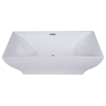 ALFI brand AB8840 67" Acrylic Soaking Bathtub for - White