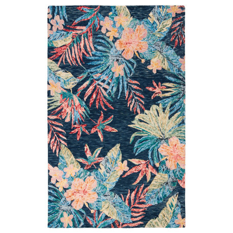Safavieh Aspen Collection APN524 Rug, Blue/Pink, 5'x8'