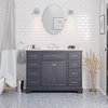 Aria 48" Bathroom Vanity, Marine Gray, Carrara Marble