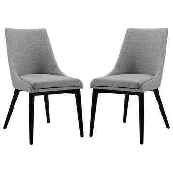 Viscount Dining Side Chairs Upholstered Fabric, Set of 2, Light Gray