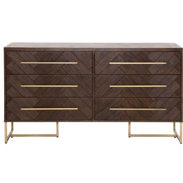 Orient Express Traditions Mosaic Double Dresser in Rustic Java