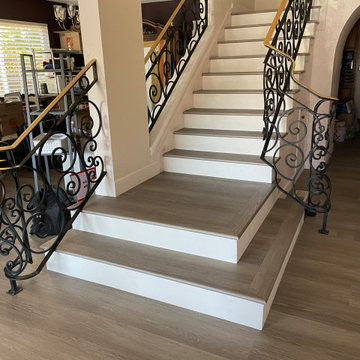 Vinyl Stairs with White Risers