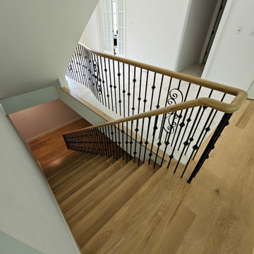 Project #120 | White Oak Staircase with Iron Balusters