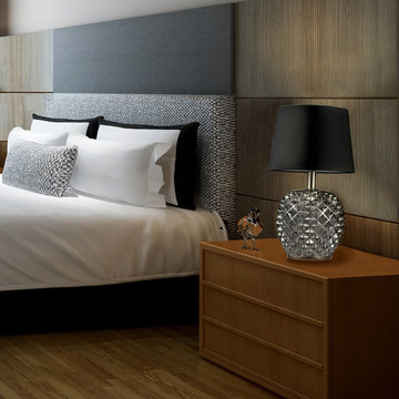 Nirvana 17" Table Lamp, Chrome Studded Base, Black Fabric Shade, LED Bulb Includ