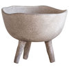 Matte Taupe Terracotta Footed Planter