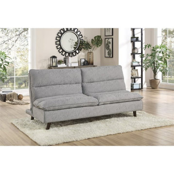 Lexicon Mackay Upholstered Click Clack Convertible Sofa in Light Gray