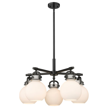 Innovations Newton Sphere 5 26" Chandelier Matte Black