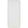 22" W X 48" H Radius Corner Stainless Steel Framed Mirror, Satin Brass