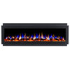 60 inch Black Recessed Electric Fireplace with Logs - INTU 60" | Ignis