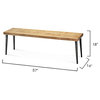 Rustic Minimalist Wood Iron 57" Bench Dining Table Seat Long Natural Classic