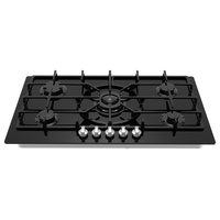 Empava 36" 5 Italy Sabaf Burners Gas Stove Top Cooktop Black Tempered Glass