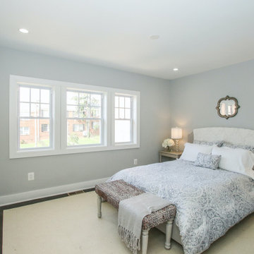 Basement remodeled with bedroom space and extra closet space in Vienna