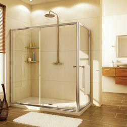 Fleurco Banyo Amalfi In-Line RP 48" x 36" Frameless Sliding Door with Return Pan - Bath Products