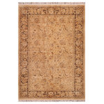 Bareens Designer Rugs - Sukhan Pak Persian Milagro Beige/Charcoal Wool Rug - 6'1'' x 9'1'' - Designed with mesmerizing intricacy and gorgeous color palette, this hand-knotted masterpiece demonstrates the beauty and electrifying thrill of Pak Persian art. These meticulously hand-knotted Pak-Persian rug is made with pure wool and features breathtaking traditional, transitional, and tribal designs in bold luxurious color pallets. Known for their intricate designs these rugs are a reproduction of Persian rugs, made in Pakistan with unique Mughal designs. Made by master weavers using the same Persian texture, design and dying technique, we wanted to produce the most significant manifestation of Persian art, life, and culture. This rug is most famous for its exceptional quality, incredible designs, patterns, and vibrant rich color. Pak-Persian rugs made with Persian weave with high knot counts, which enables the high intricacy and detail found in the patterns are also referred to as "State of art", each color adds a rich beautiful detail in the artwork of this rug. The design, color, and beautiful chromatic composition with a vibrant sheen with intricate designs, exude beauty, elegance, and quality make this rug a masterpiece of its own.