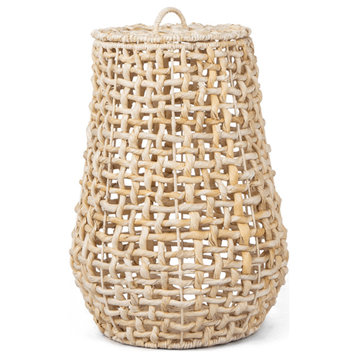 Pear-Shaped Lidded Abaca Laundry Basket | dBodhi Sumbing